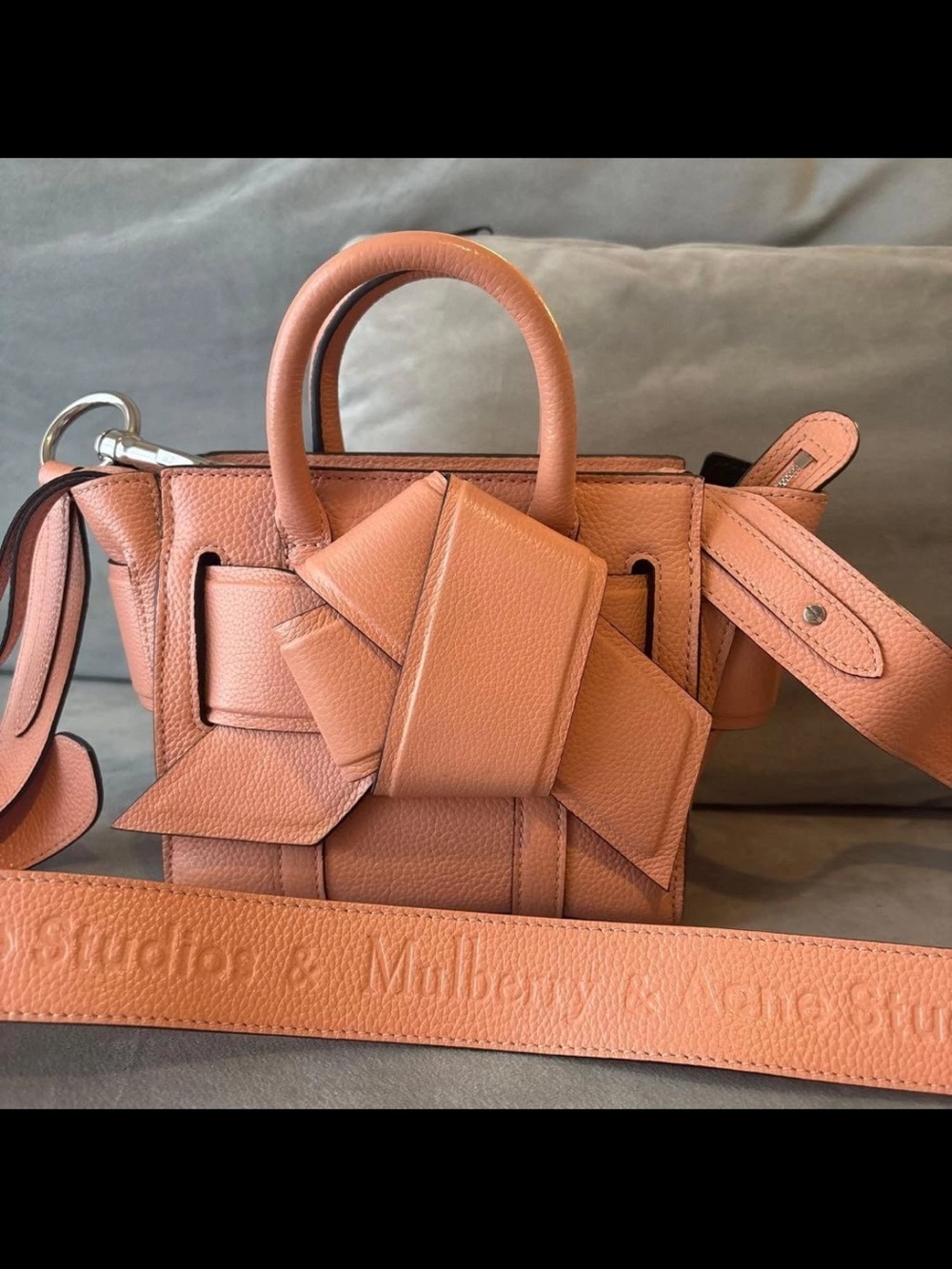 Mulberry X Acne Studio Mini Top-Handle Bag in Peach